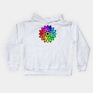 Rainbow Flowers Atom - Sunflowers Kids Hoodie